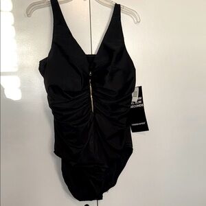 Chic Black Ruched Swimsuit